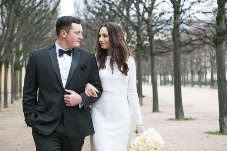 Candlelit Winter White Paris Wedding